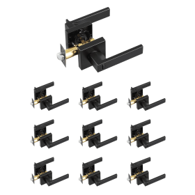 Privacy Door Handle 10 PCS Matte Black Square Door Lever Interior Reversible