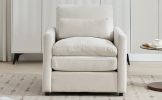 31.9" Cozy Upholstered Armchair Oversized Comfy Cloud Sofa Double Cushion Single Sofa Plush Cushion Armchair for Living Room, Beige
