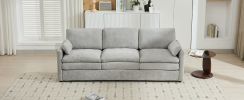 89" Cozy Upholstered 3-seater Sofa Oversized Comfy Cloud Sofa Double Cushion 3-seater Sofa Plush Cushion Sofa Couch for Living Room, Light Grey