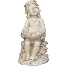 19.29' Tall Magnesium Oxide Angel Little Girl Statue Sculpture Art