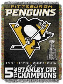 Penguins OFFICIAL NHL Commemorative 48"x 60" Woven Tapestry Throw