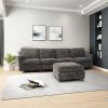 Modern Oversized Deep Seat Sectional Sofa with Reversible Chaise, Loop Yarn Fabric Five-seat Armless Indoor Furniture