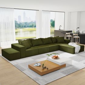 Modern Upholstered Sectional Sofa Couch Set,Modular 132" L Shaped Sectional Living Room Sofa Set With 6 Pillows