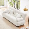 Cloud Couch 2 Seater Sofa for Living Room, Chenille 2 - Seat sofa with 2 Lumbar pillows and 2 throw pillows,Chenille White