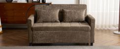 56.9" Loveseat Sofa Pull-out Sofa Bed Sleeper Sofa with a Reversible Backrest Cushion, Side Pockets, Two USB Ports and a Phone Holder for Living Room