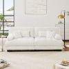 Cloud Couch 2 Seater Sofa for Living Room, Chenille 2 - Seat sofa with 2 Lumbar pillows and 2 throw pillows,Chenille White