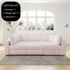 106.3" Soft U-shaped 6-Person Sofa. Matches 30.7" Ottoman with Hydraulic Lift. Comfortable & Stylish. For Bedroom & Living Room. Light Pink.Modern Fur