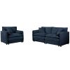 Deep Seat Luxury 2 Piece Loveseat Couch & Sofa Armchair Set