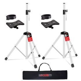 5 Core Speaker Stand Adjustable 31 to 54" PA DJ Tripod Stands Heavy Duty w 35mm Insert 132 Lbs (SKu: SS HD 2 PK 4.5 FT WH WB)