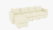 Modular 6-Piece Sectional Sofa â€“ 109''L x 54.5''W x 34''H, Available in Beige, Black, and Gray