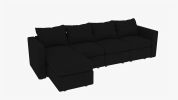 Modular 6-Piece Sectional Sofa â€“ 109''L x 54.5''W x 34''H, Available in Beige, Black, and Gray