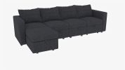 Modular 6-Piece Sectional Sofa â€“ 109''L x 54.5''W x 34''H, Available in Beige, Black, and Gray
