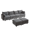 113.5'' Modular Sectiona Corduroy Sofa, Sectional Couches for Living Room U Shaped Sectional Couch with Storage Ottoman