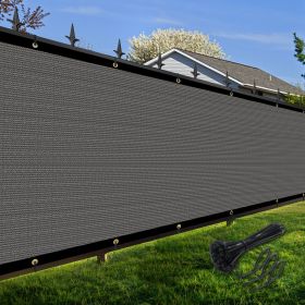 Artpuch Privacy Fence Screen Dark Grey Customized Outdoor Mesh Panels for Backyard, Balcony,Patio,Construction Site with Zip Ties (Color: Dark Grey, size: 6x16 ft)