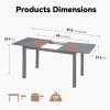 59'' Extendable Dining Table, Modern House Dining Room Table for 4-8, Wooden Kitchen Table , Dining Room, Working Office