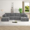 U shape Modular Sectional Sofa, Compressed Sectional Sofa Modern Minimalist Style Corduroy Couch, Sleeper Sofa for Living Room, Bedroom